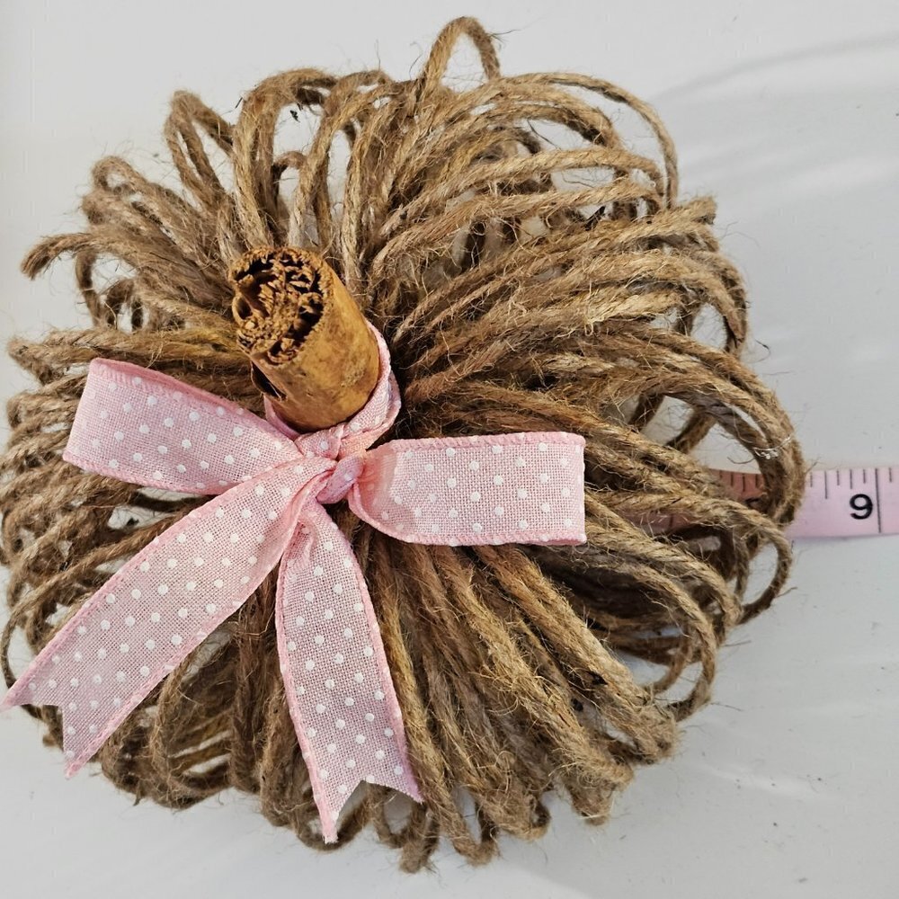 Rustic Farmhouse Twine Pumpkin Decor - Picture 3 of 4
